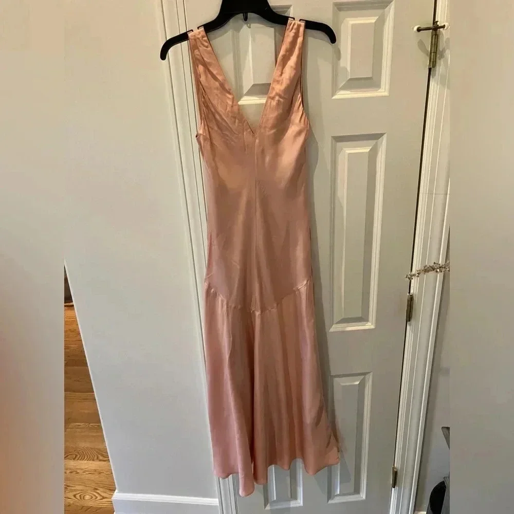 NWT FRAME Pink Clay Savannah Sleeveless Maxi Slip Dress (Small) - Picture 5 of 7